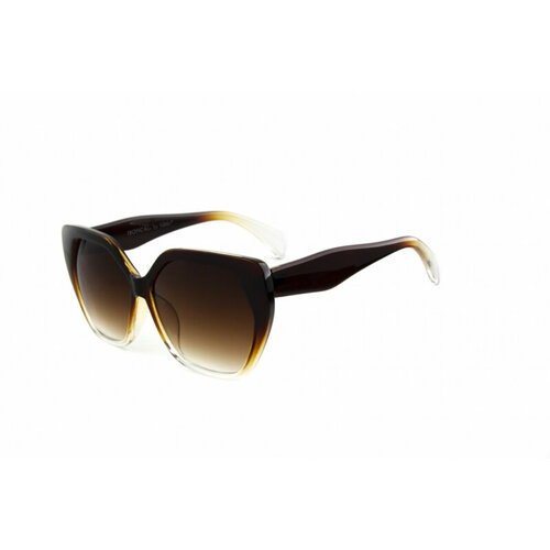 фото Солнцезащитные очки tropical, бабочка, оправа: пластик, с защитой от уф, градиентные, для женщин, коричневый