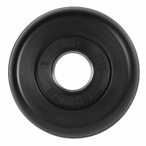 фото Диск обрезиненный "barbell" d 26 мм чёрный 1,0 кг mb barbell