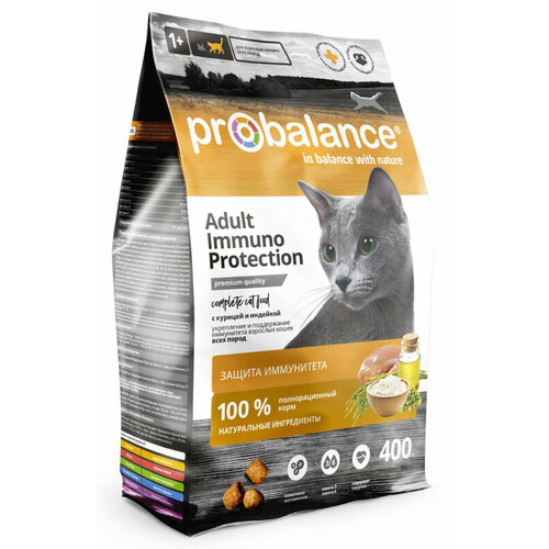 Корм сухой ProBalance Immuno Protection для кошек курица/индейка, 400 гр.