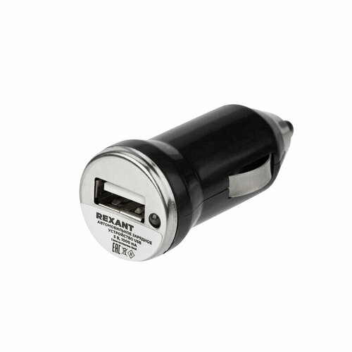 Зарядное устройство в прикуриватель Rexant USB, 5V, 1000mA, черное черный