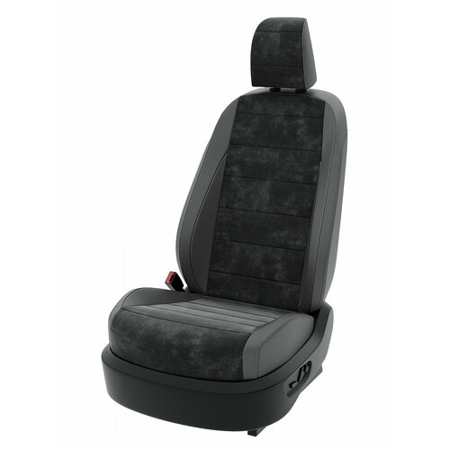 Чехлы на сиденья Ауди А6 C7 4 2011-2018 Центр Авточехлов 2 строчки Экокожа Темно-Серый Темно-Серый CNTRA1037F-С2-588