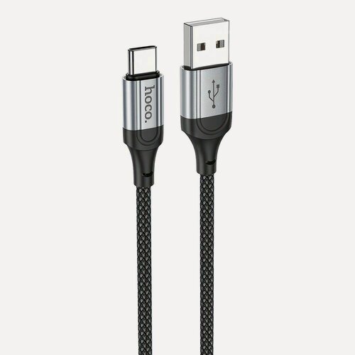 Изображение товара USB кабель HOCO X102 Fresh Type-C, 3А, 1м, нейлон (черный)