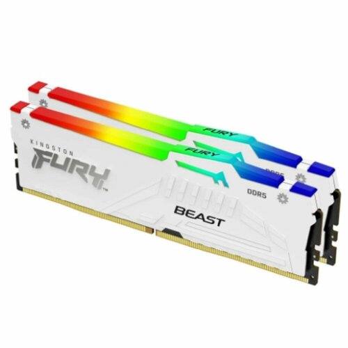 Kingston Модуль памяти Kingston 64GB 5600MT/s DDR5 CL36 DIMM (Kit of 2) FURY Beast White RGB EXPO KF556C36BWEAK2-64 белый