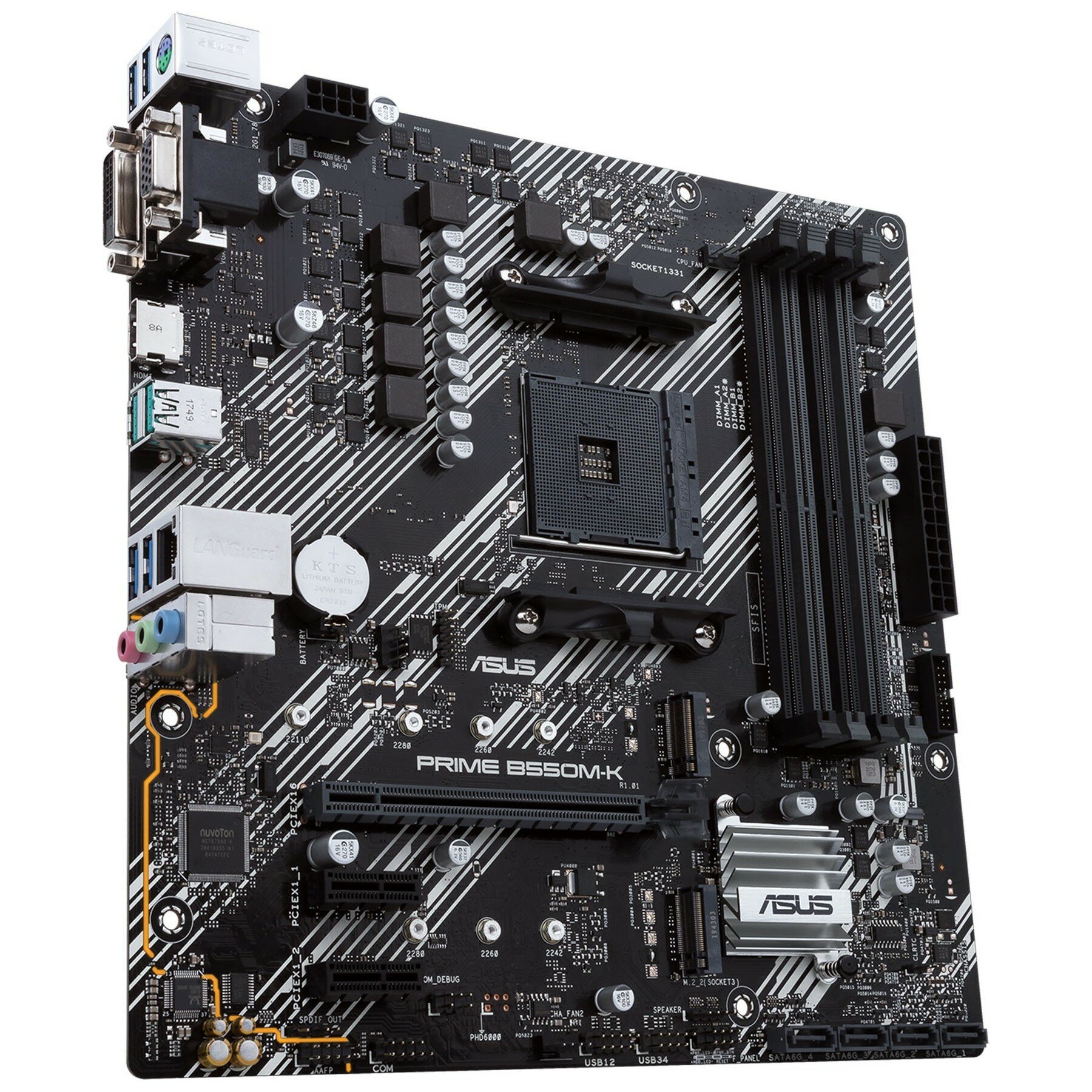 Материнская плата ASUS Prime B550M-K, AM4, 4xDDR4, 3200MHz, поддержка RAID