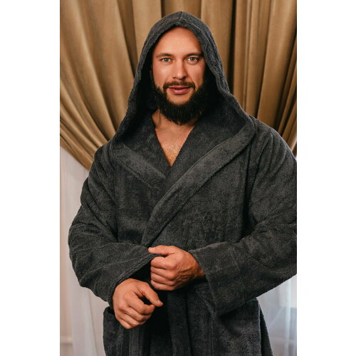 фото Халат bio-textiles, размер 52-54, темно-серый