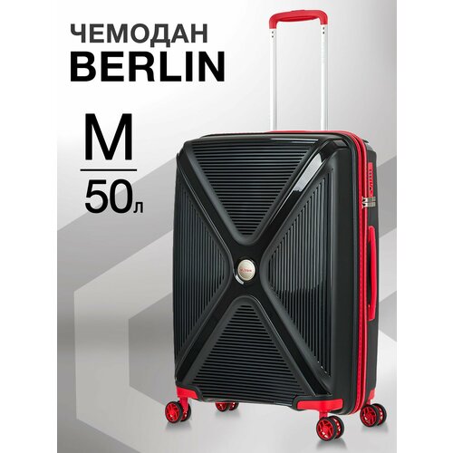 фото Чемодан l'case berlin, 59 л, размер m, черный