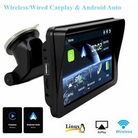7-дюймовый портативный экран для беспроводного CarPlay Android Auto, Bluetooth, зеркалирование экрана, автомобильный планшет с кронштейном