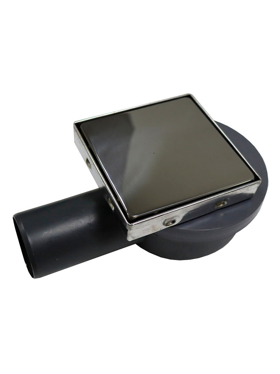 Душевой трап LORANTO LIBRA 100x100 мм боковой сток решетка из нержавеющей стали под плитку гидрозатвор сухой (3065.0Y050K.10.1)