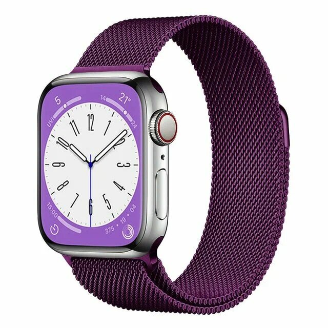 Металлический ремешок "Миланская петля" для Apple Watch 42-44-45-49 мм, 1-7 и SE, фиолетовый