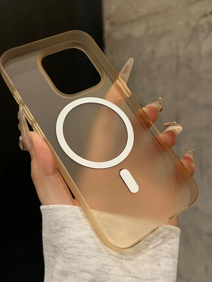 Чехол О'кейси, для iPhone 16 Pro, силикон, MagSafe, розовый, полупрозрачный — фото 1