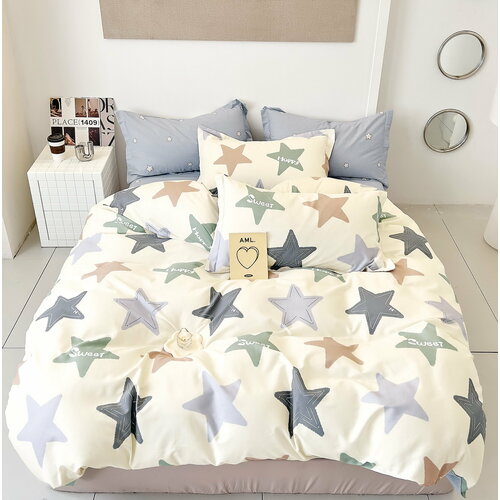 Постельное белье Розовые сны, евро размер, сатин, с наволочками 70х70, СК-489-евро-70