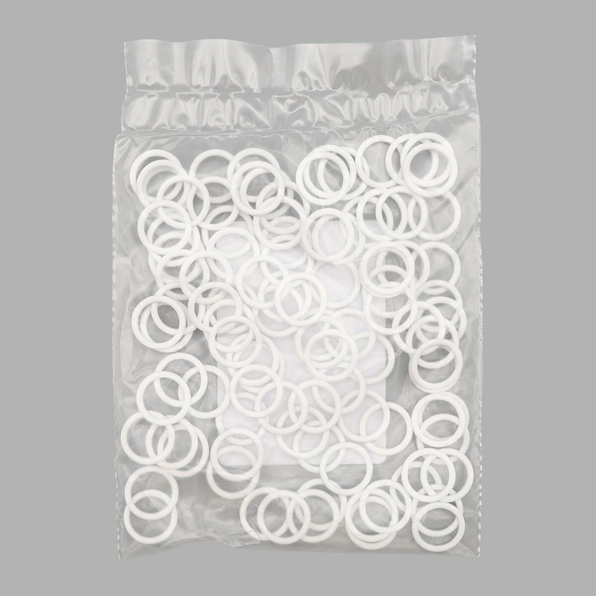 Кольца для бретелей бюстгальтера 9,5 мм, 100 шт, металл, эмаль, Айрис, белые — фото 1