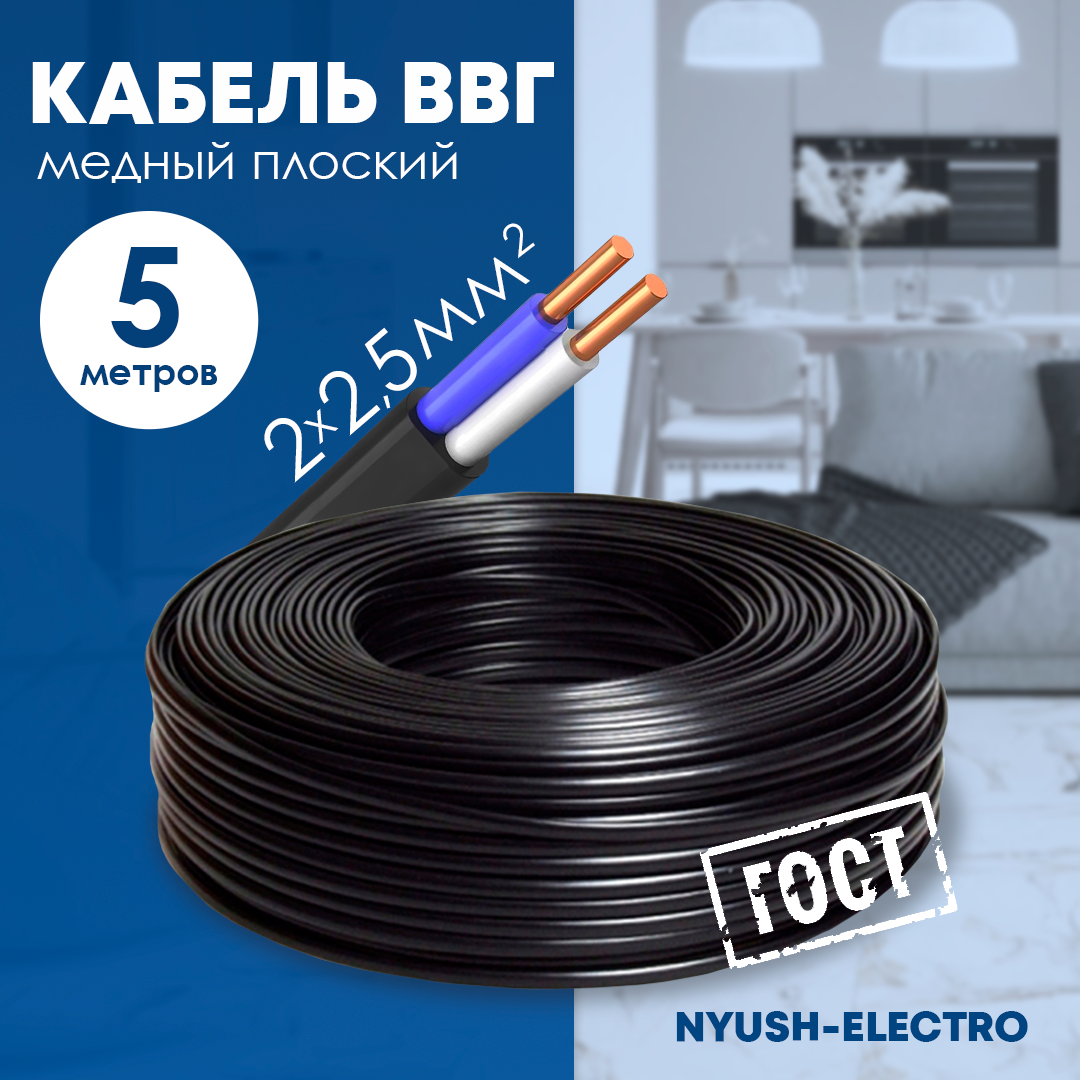 Кабель силовой ВВГ-Пнг (А)- LS 2х25 5м