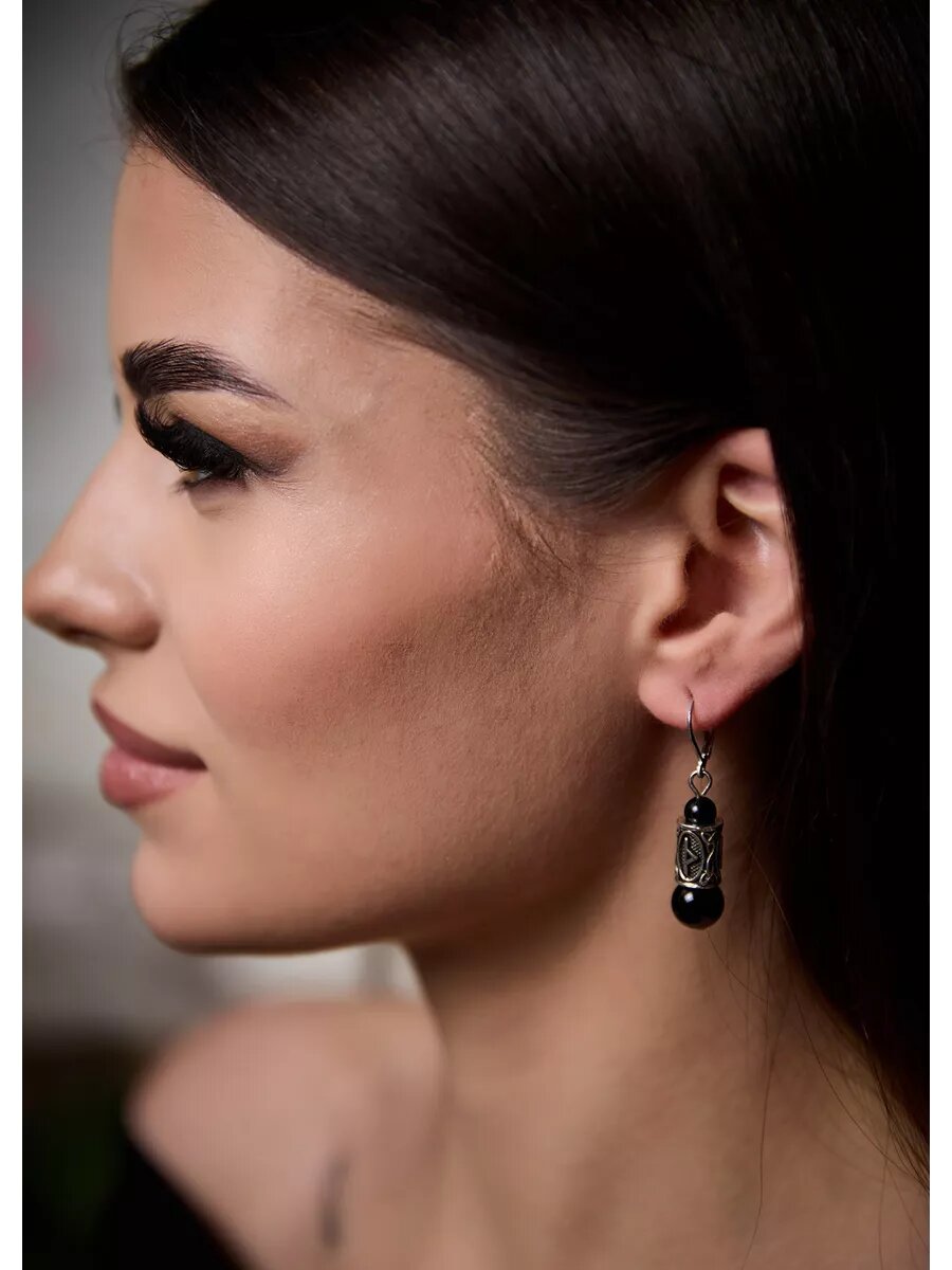 Серьги Вербица, размер 45 мм, серебряный — фото 1