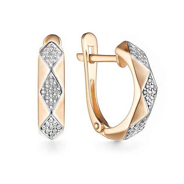 Серьги JEWELIN, красное золото, 585 проба, фианит