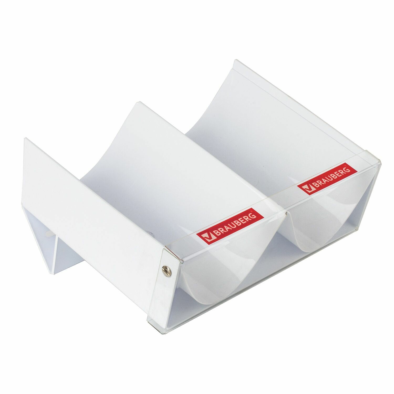 Желоб для ручек и карандашей Brauberg навесной/настольный, 2 отделения, 19х25 см, белый (504261)