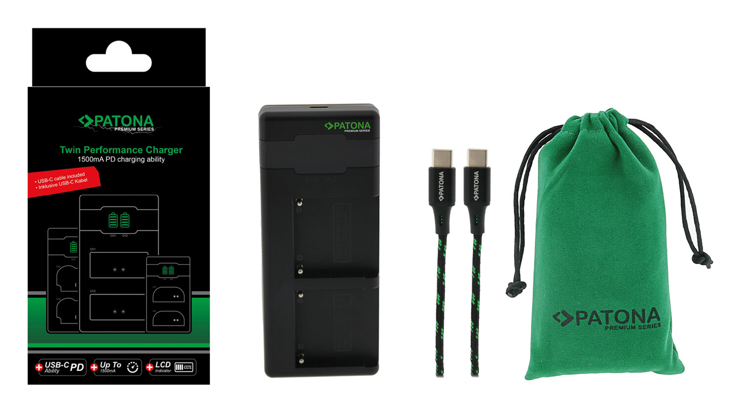 Зарядное устройство Twin Performance PD для for Sony в компл. с USB-C кабель (Patona)