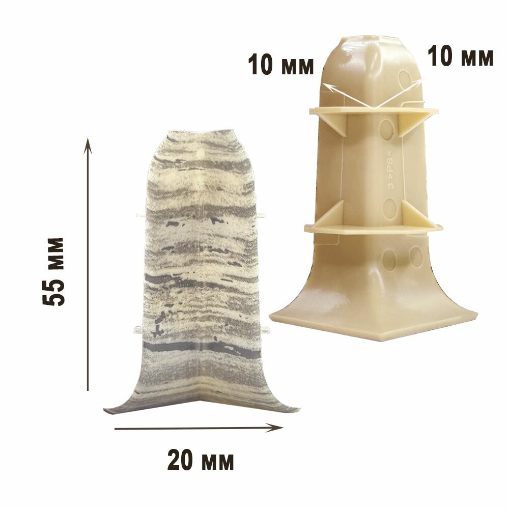 Угол внутренний "TITTANIUM Eco" №04, Дуб серый (2 шт.) — фото 1