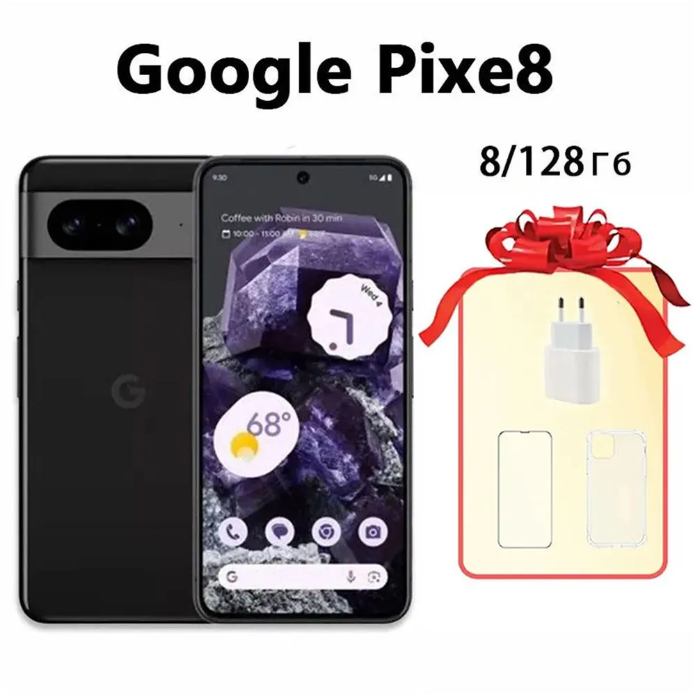 Смартфон Google Pixel 8 Obsidian, 6.3", 8ГБ/128ГБ, AMOLED, 120Гц, 3 камеры, чёрный