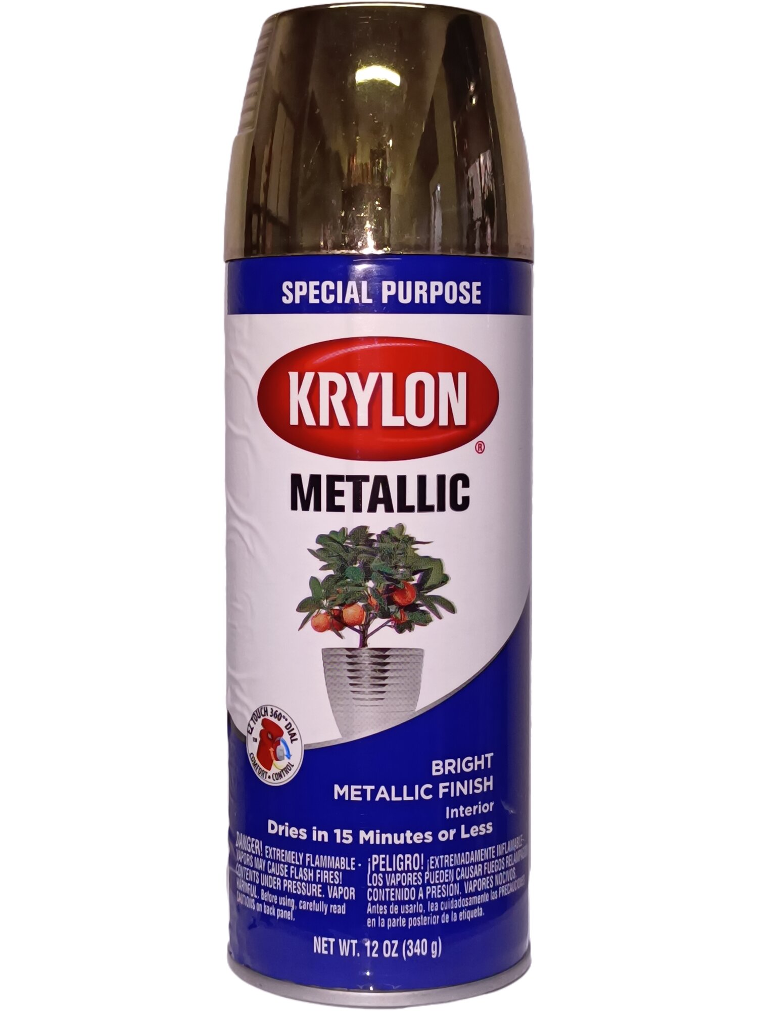 Краска металлик KRYLON Metallics цвет Brass/ латунь, 340 гр.