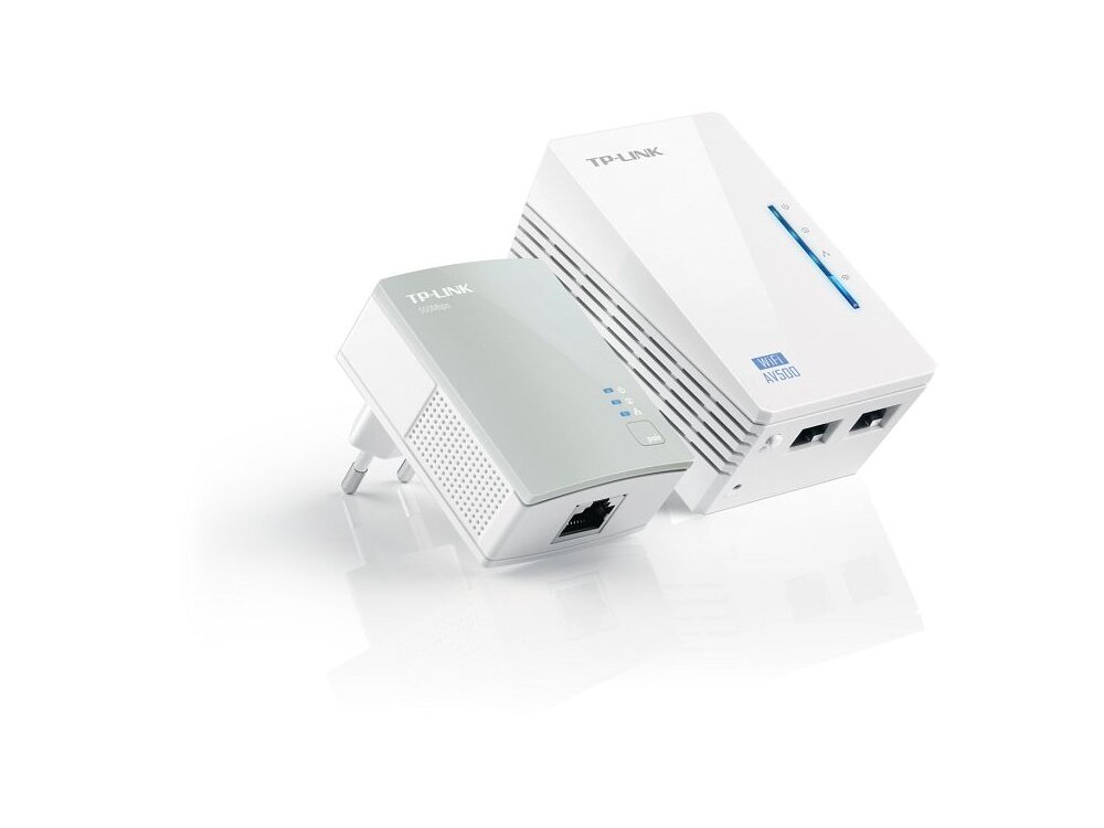 Адаптер TP-Link TL-WPA4220KIT AV500/AV600 Комплект адаптеров Powerline с функцией усилителя беспроводного сигнала скорость до 300 Мбит/с