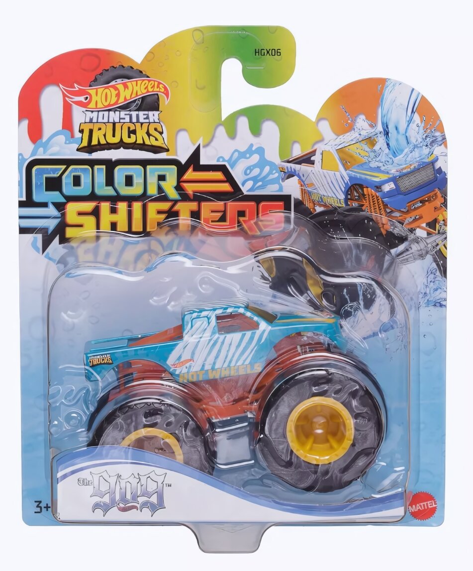 Машинка Hot Wheels Monster Trucks «Color Shifters» 1:64, 10 см, меняет цвет в воде