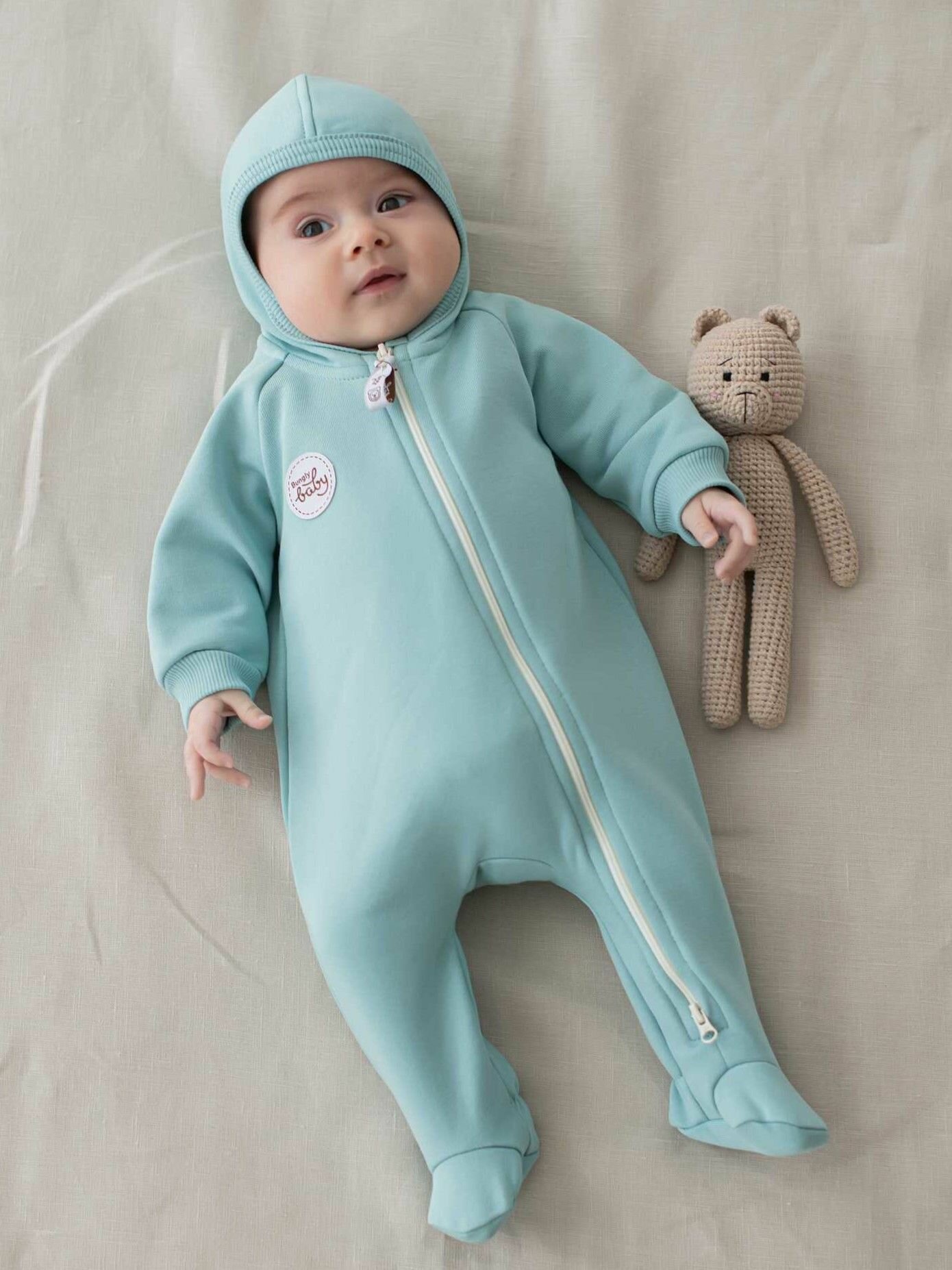 Комбинезон утеплённый BUNGLY Базовая, размер 68, , голубой