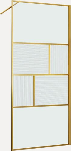 Изображение товара Душевая перегородка Vincea Walk-in HP Art VSW-1HC800CFBG 80 см, профиль брашированное золото, стекло прозрачное, рифленое