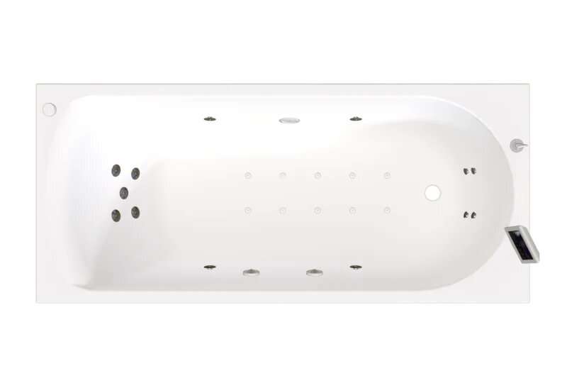 Акриловая ванна Radomir Николь Люкс 180x80 с каркасом с экраном пристенная белая глянцевая прямоугольная с гидромассажем антискользящее покрытие