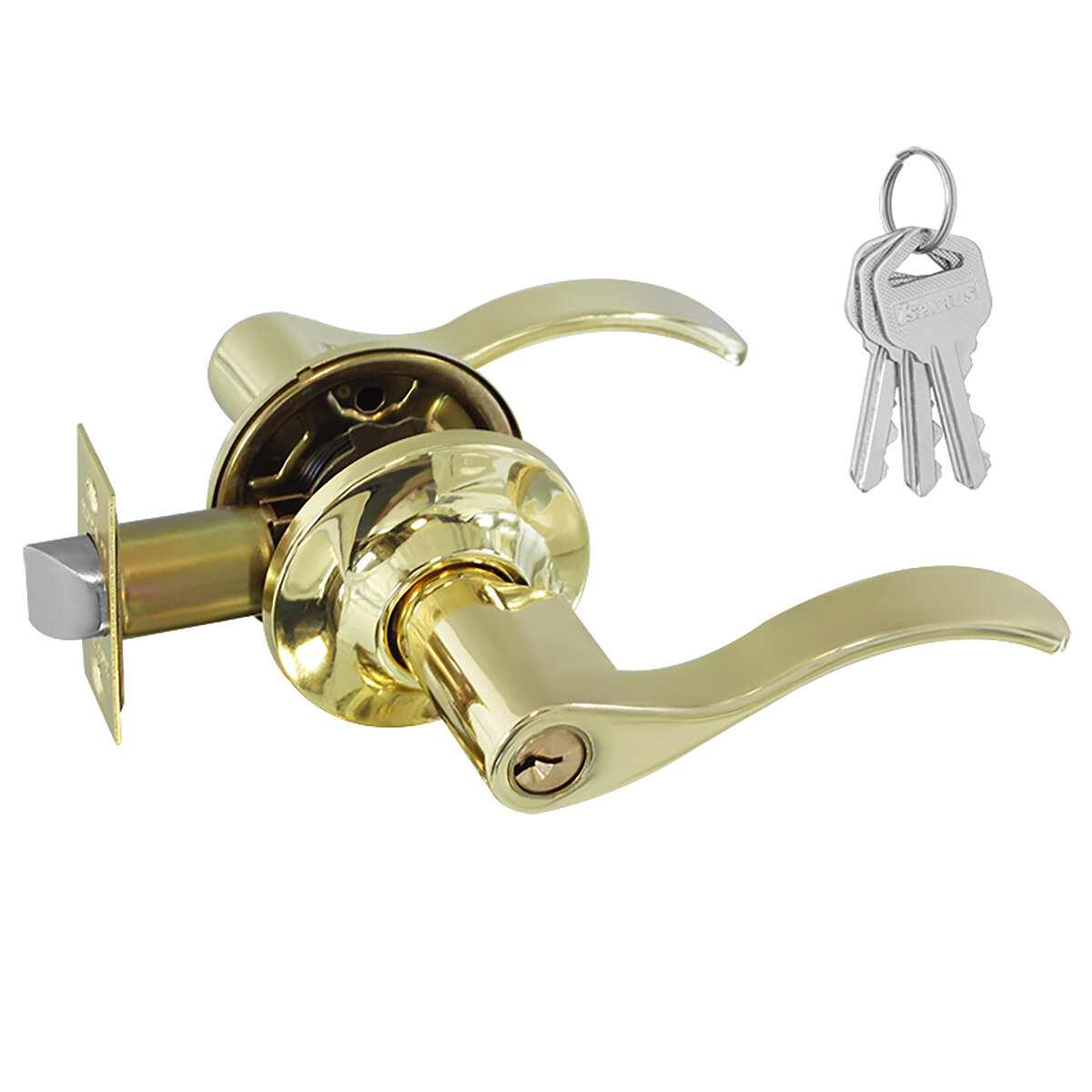 Ручка-защелка Нора-М Isparus НН-01 ключ/фиксатор золото