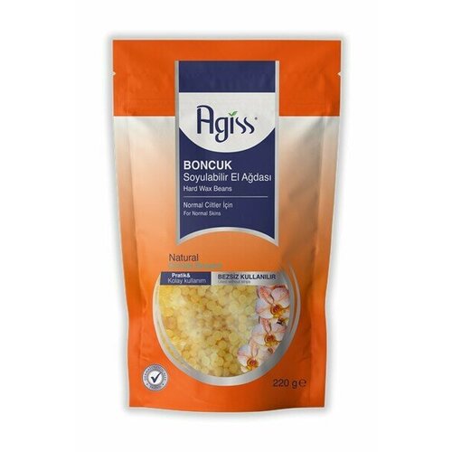 Agiss Восковые гранулы для депиляции для нормальной кожи с витамином Е пакет-бутылка, 220гр, 24шт в уп.