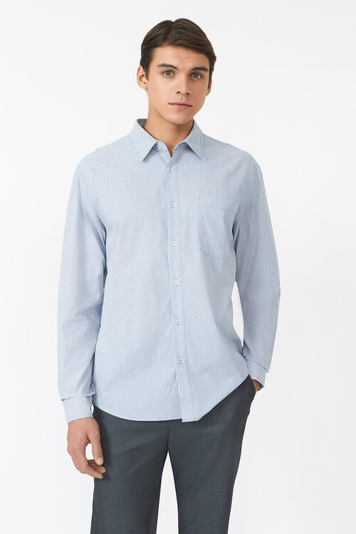 Рубашка Baon, размер M, синий, белый