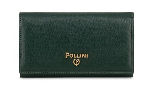 Кошелек Pollini, фактура гладкая, зеленый