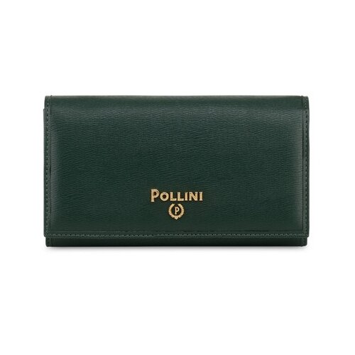 фото Кошелек pollini, фактура гладкая, зеленый