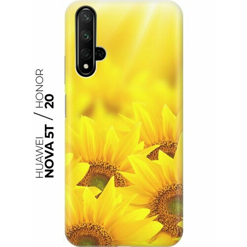 RE: PA Накладка Transparent для Honor 20 / Huawei Nova 5T с принтом Подсолнухи re pa накладка transparent для honor 20 huawei nova 5t с принтом лист в каплях