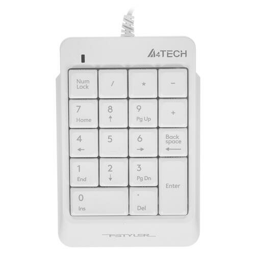 Числовой блок A4TECH Fstyler FK13P, USB, без русского алфавита, белый [fk13p white]