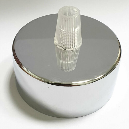 Потолочная чашка для светильника с пластиковым зажимом для провода цвет хром 60 мм