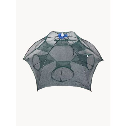 Раколовка зонт 6 входов для рыбалки на рыбу, раков, складная конструкция