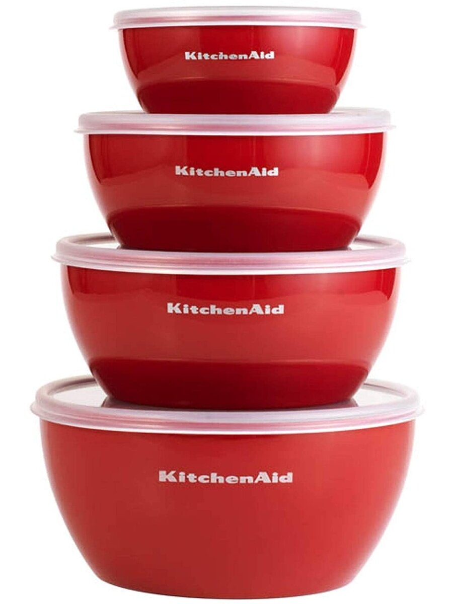KitchenAid набор классических мисок для заготовки и приготовления пищи с крышками 4 шт.