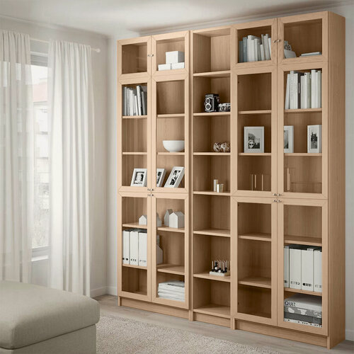 Изображение товара Шкаф стеллаж Билли 15 Дуб Сонома 200x30x237 ЛДСП для книг, для посуды, с полками