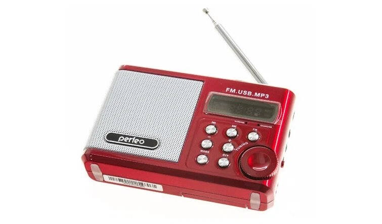 Радиоприемник Perfeo Music Sound Ranger, FM, MP3, USB, microSD In/Out ридер, BL-5C 1000mAh, красный