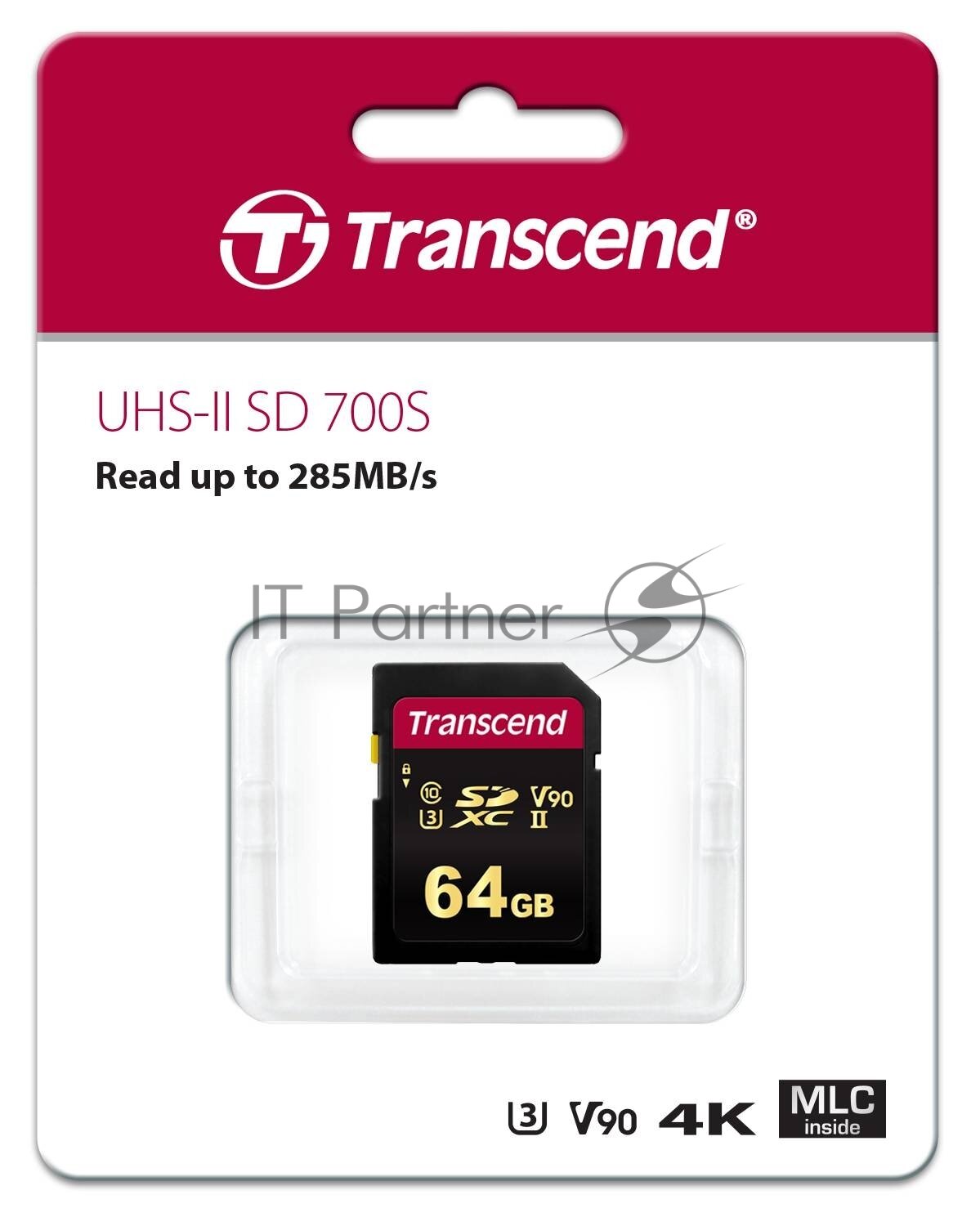 Карта памяти 64GB Transcend SDXC UHS-II Class U3 V90, чтение: 285Мб/с, запись: 180Мб/с - фото №5
