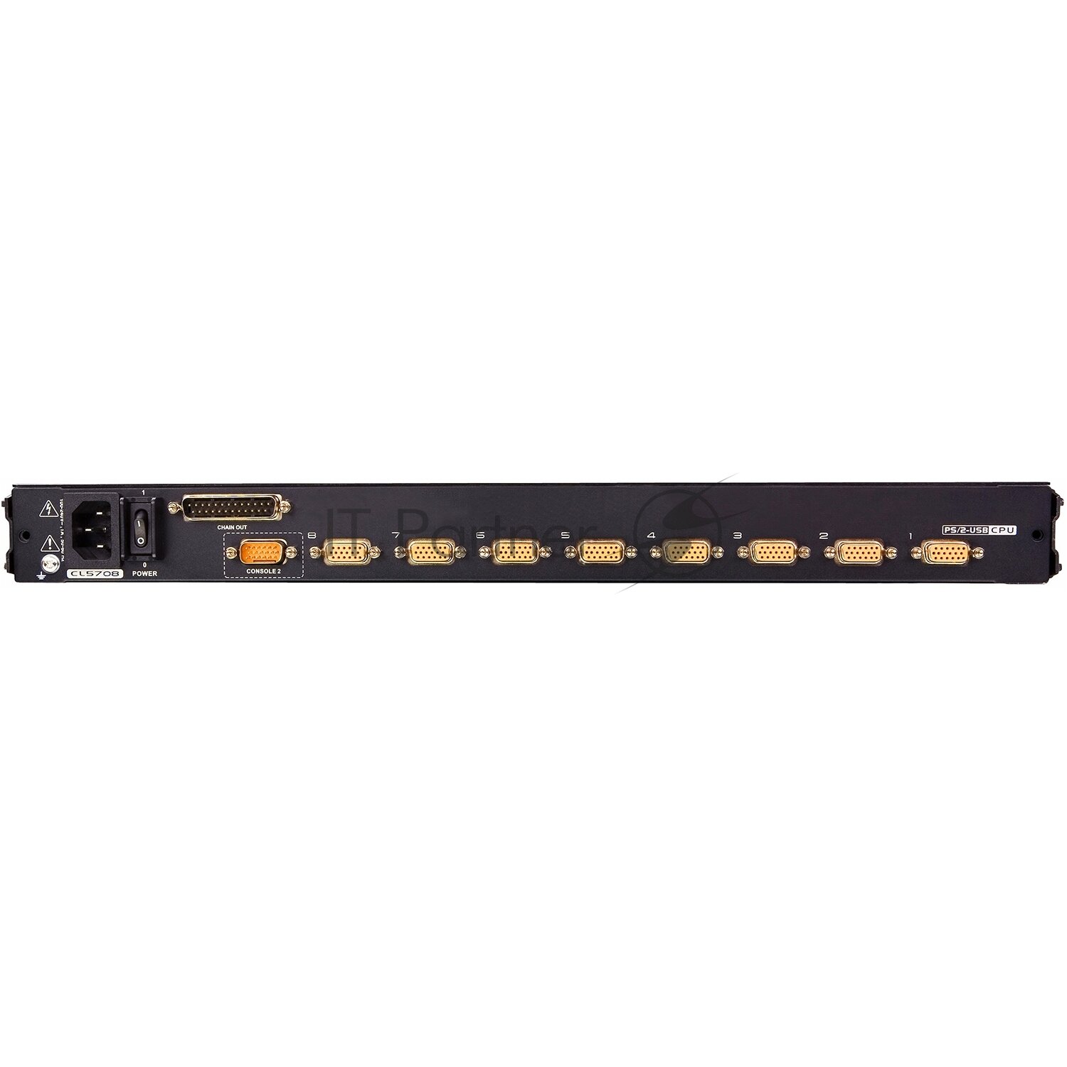 SINGLE RAIL 8P PS/2-USB LCDKVMP 17INCH WIH IP Aten - фото №5