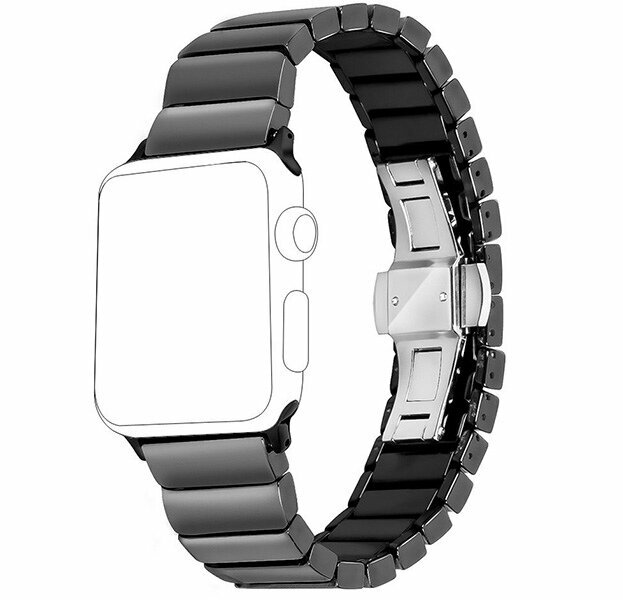 Ремешок для Apple Watch 38/40/41 mm Ceramic Watchband керамический, черный