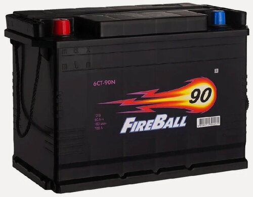 Изображение товара Аккумулятор автомобильный Fire Ball 90 А/ч 780 прям. пол. высокий (Porter) Азия авто (327x174x220) с бортиком