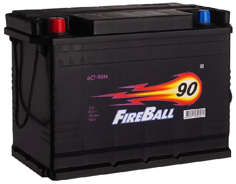 Аккумулятор автомобильный Fire Ball 90 А/ч 780 прям. пол. высокий (Porter) Азия авто (327x174x220) с бортиком