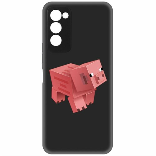 Чехол-накладка Krutoff Soft Case Minecraft-Свинка для TECNO Camon 18 черный чехол накладка krutoff soft case мир во всем мире для tecno camon 18 черный