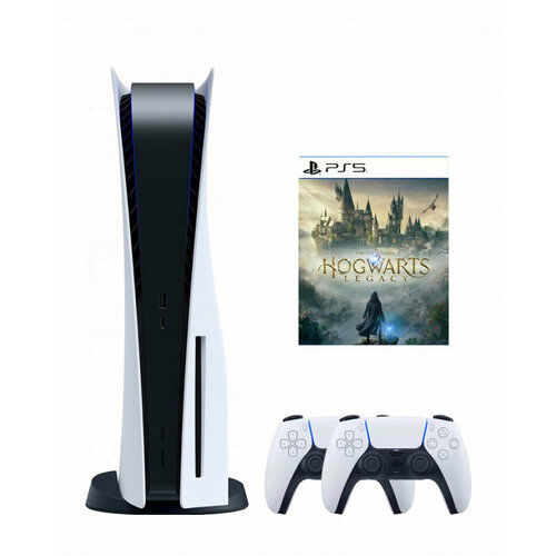 Игровая приставка Sony PlayStation 5 825 ГБ SSD белый 2 геймпада Хогартс 7979000₽