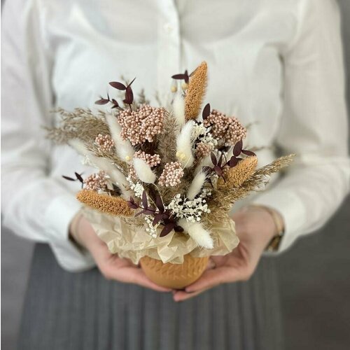 Сухоцветы в кашпо Джаззи