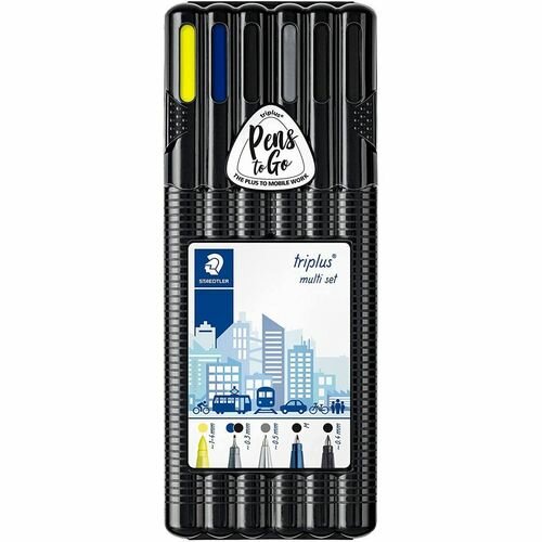 Набор ручек Staedtler Fineliner Black Box в пенале